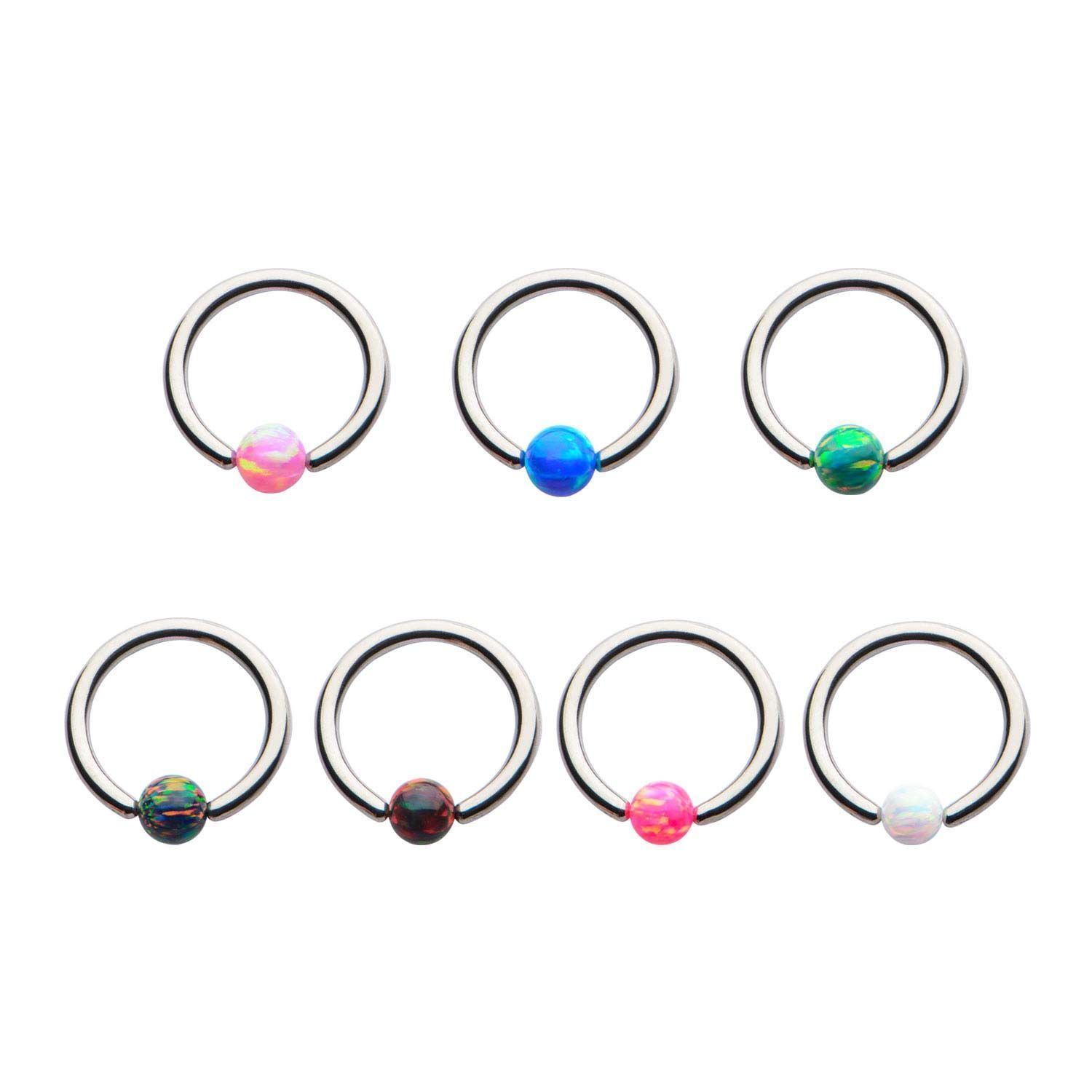 CAPTIVE BEAD RING Synthetic Opal Captive Bead Rings sbvrs421opal -Rebel Bod-RebelBod