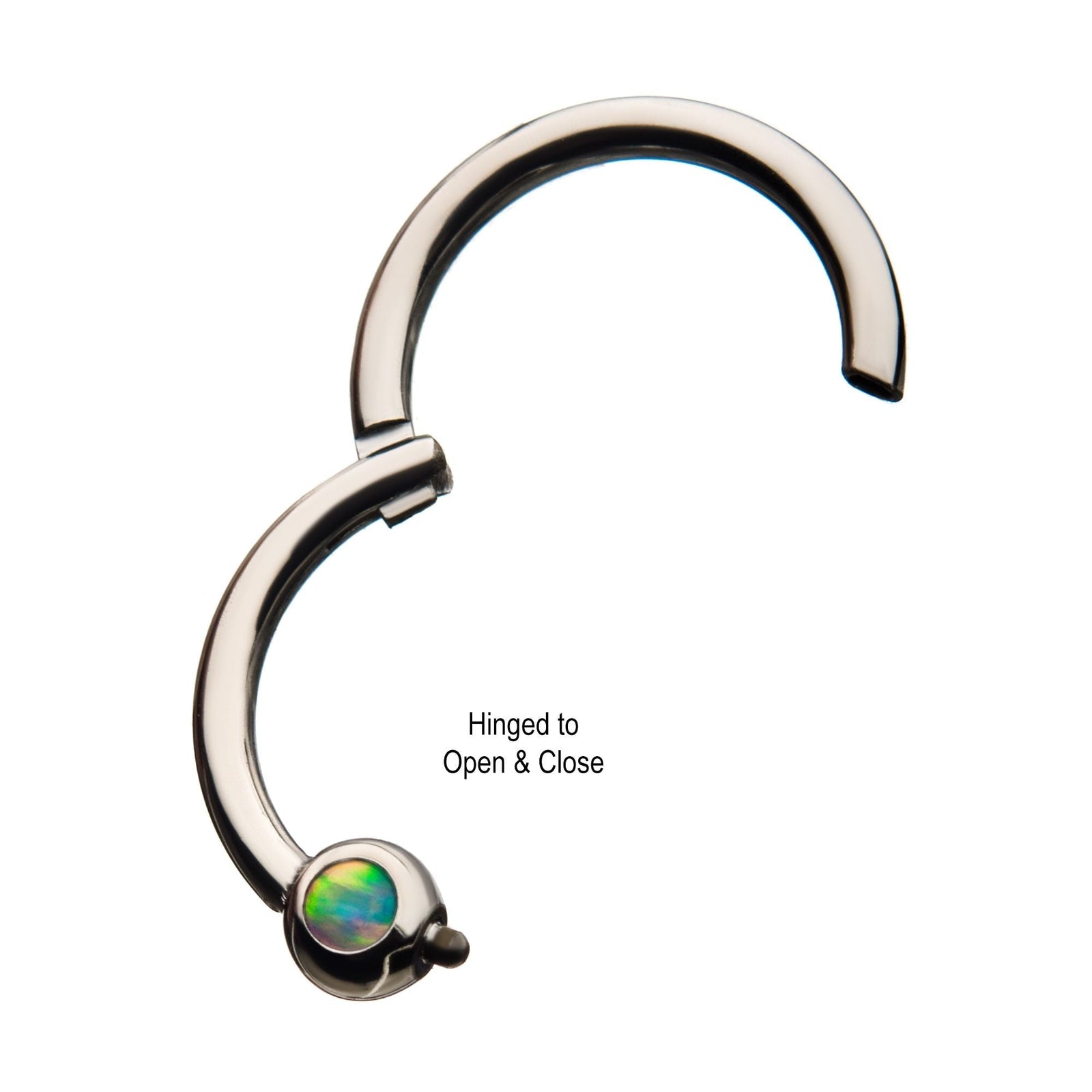 Clicker - Cartilage | Septum Synthetic Opal Hinged Segment rings - 1 Piece -Rebel Bod-RebelBod