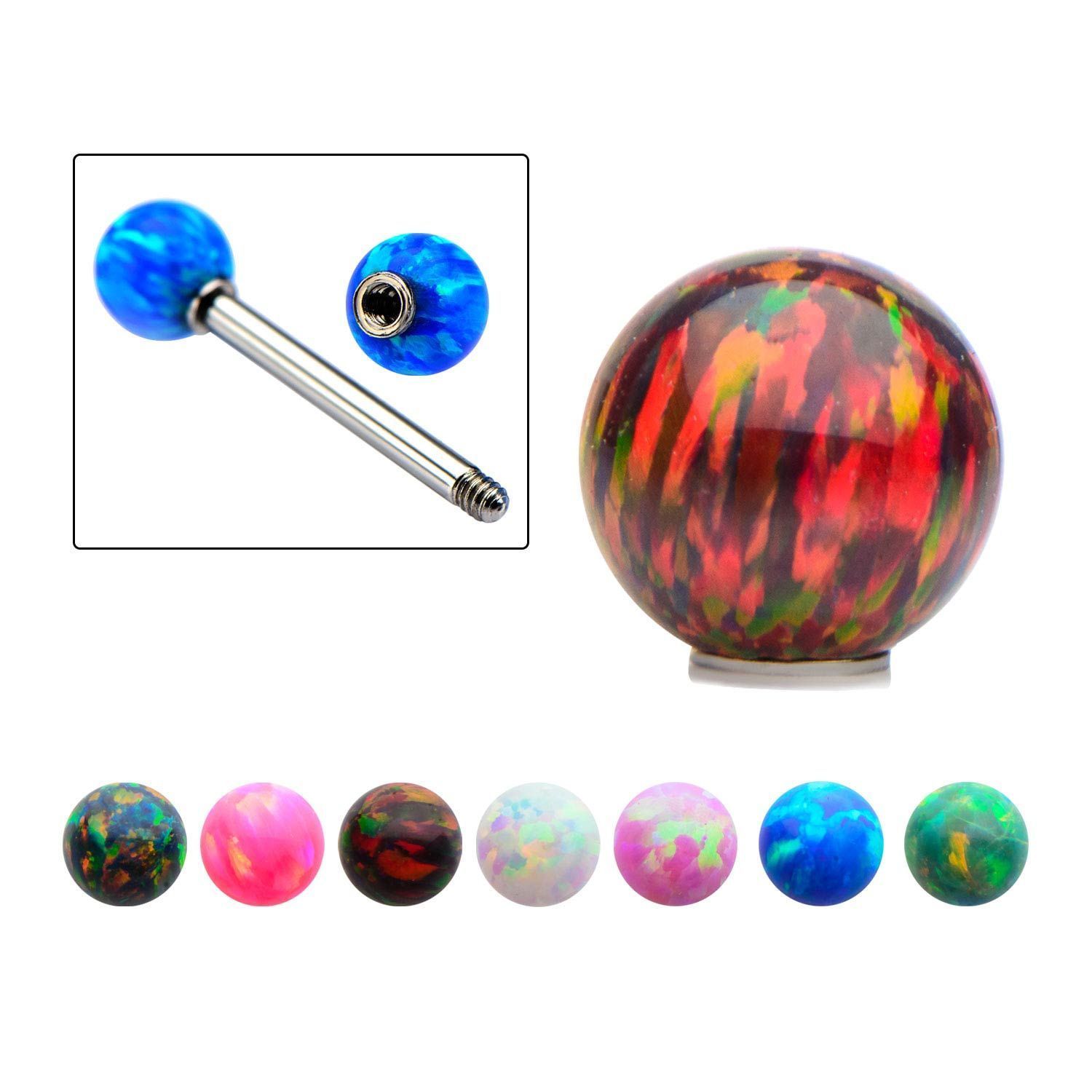 Body Jewelry Parts Synthetic Opal Replacement Threaded Ball. sbvtb35op -Rebel Bod-RebelBod