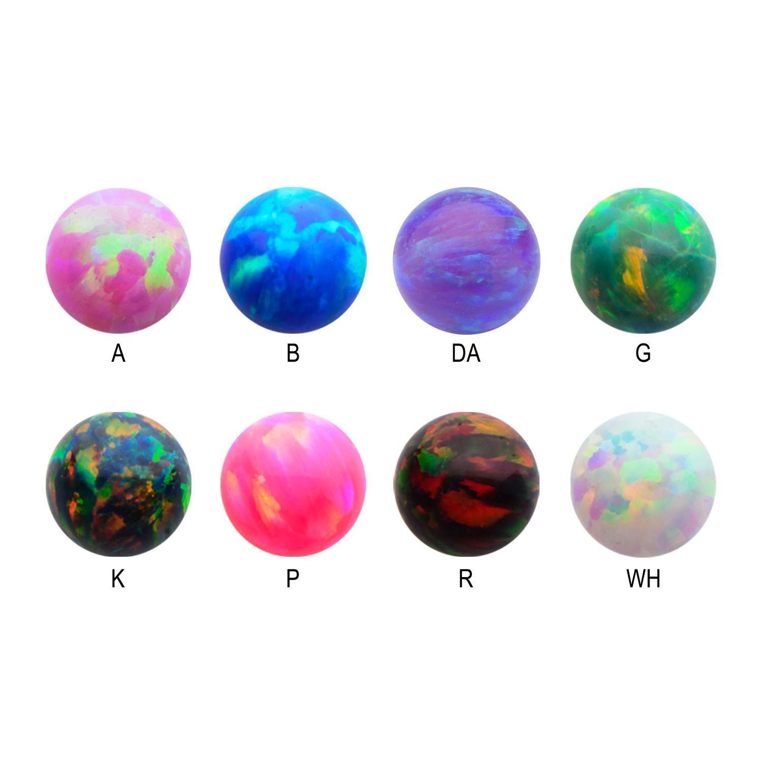 Body Jewelry Parts Synthetic Opal Replacement Threaded Ball. sbvtb35op -Rebel Bod-RebelBod