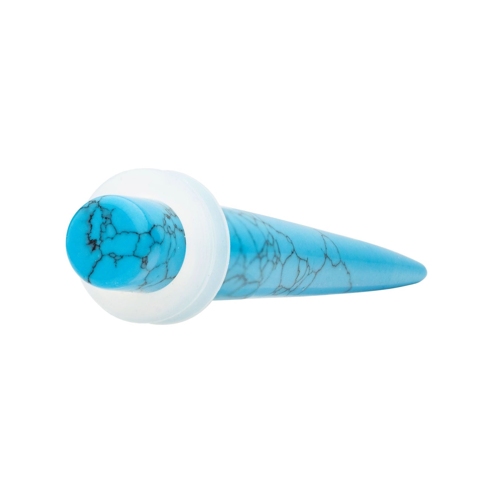Organics Synthetic Turquoise Stone Taper Clear O-ring pstntptq-4pr -Rebel Bod-RebelBod