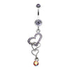 Tanzanite Alluring Jeweled Heart Belly Button Ring