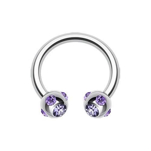 Tanzanite Aurora Gem Ball Horseshoe Circular Barbell