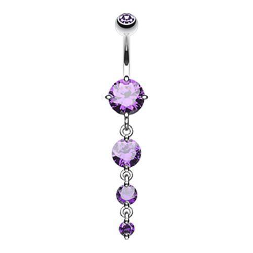 Tanzanite Brilliant Gem Cascade Belly Button Ring