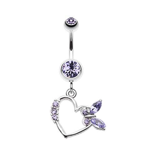 Tanzanite Butterfly Romance Belly Button Ring