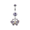 Tanzanite Charming Butterfly Belly Button Ring