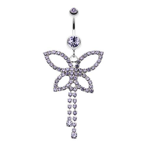 Tanzanite Classic Butterfly Sparkle Belly Button Ring