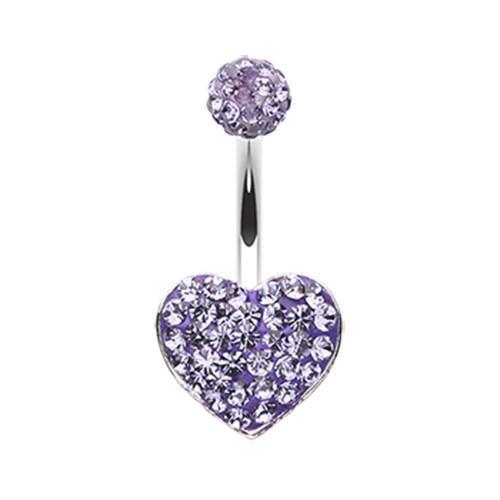 Tanzanite Classic Heart Multi-Sprinkle Dot Belly Button Ring