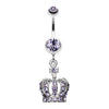 Tanzanite Dazzling Royal Crown Belly Button Ring