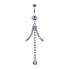 Tanzanite Elegant Bejeweled Cascading Belly Button Ring
