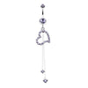 Tanzanite Enchanting Curvatious Heart Belly Button Ring