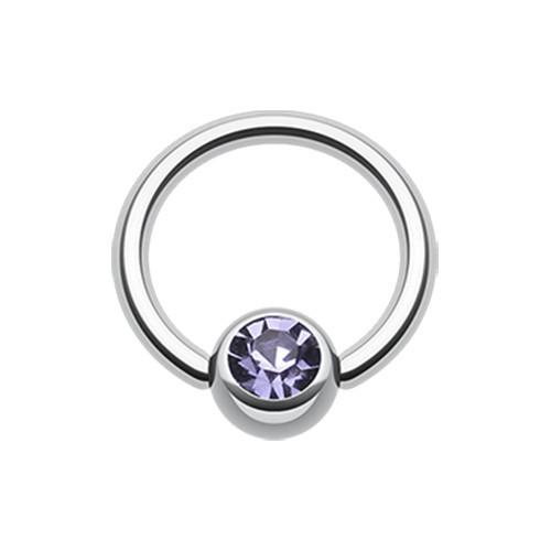 Tanzanite Gem Ball Captive Bead Ring