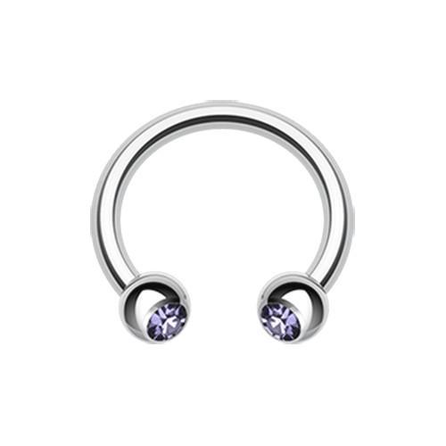 Tanzanite Gem Ball Horseshoe Circular Barbell