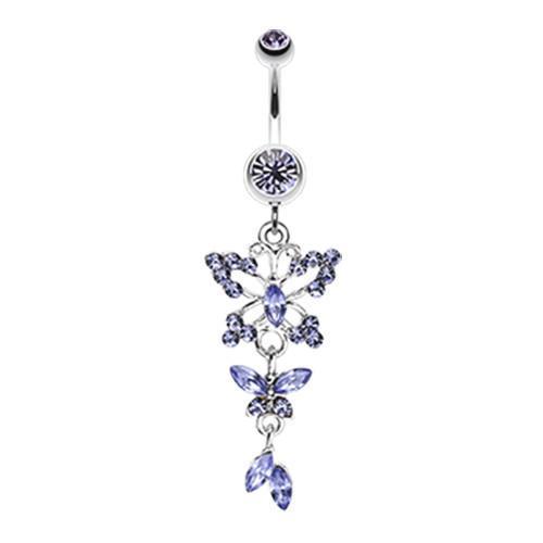 Tanzanite Glam Butterfly Fall Fancy Belly Button Ring