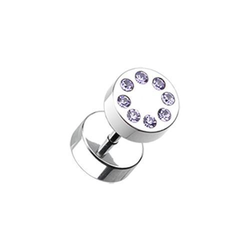 Tanzanite Multi Gem Encircled Fake Plug - 1 Pair