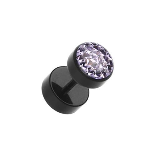 Tanzanite Multi-Sprinkle Dot Multi Gem Black UV Fake Plug - 1 Pair
