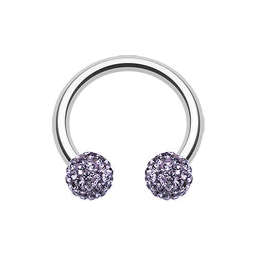 Tanzanite Multi-Sprinkle Dot Multi Gem Horseshoe Circular Barbell