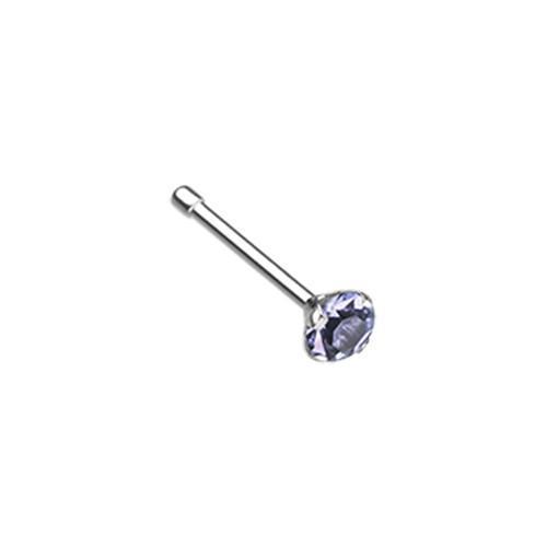 Tanzanite Prong Set Gem Top Nose Stud Ring