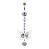 Tanzanite Sparkle Flutter Butterfly Belly Button Ring