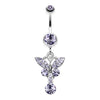 Tanzanite Sparkling Butterfly Gem Belly Button Ring
