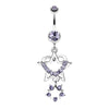 Tanzanite Sparkling Heart Star Dangle Belly Button Ring