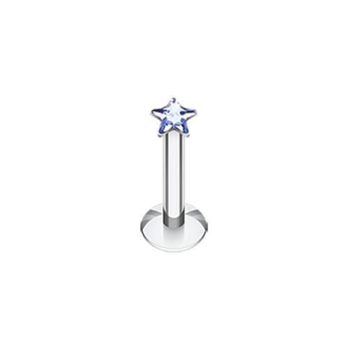 Tanzanite Star Gem Top Internally Threaded Labret