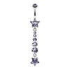 Tanzanite Star Journey Gem Dangle Belly Button Ring