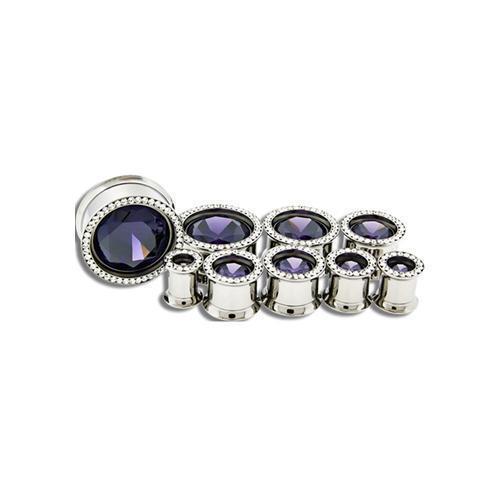 Tunnel Inserts Tanzanite SWAROVSKI Gem Insert - 1 Piece #SPLT#2 -Rebel Bod-RebelBod
