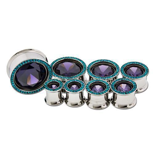 Tunnel Inserts Tanzanite SWAROVSKI Gem Insert - 1 Piece #SPLT#2 -Rebel Bod-RebelBod