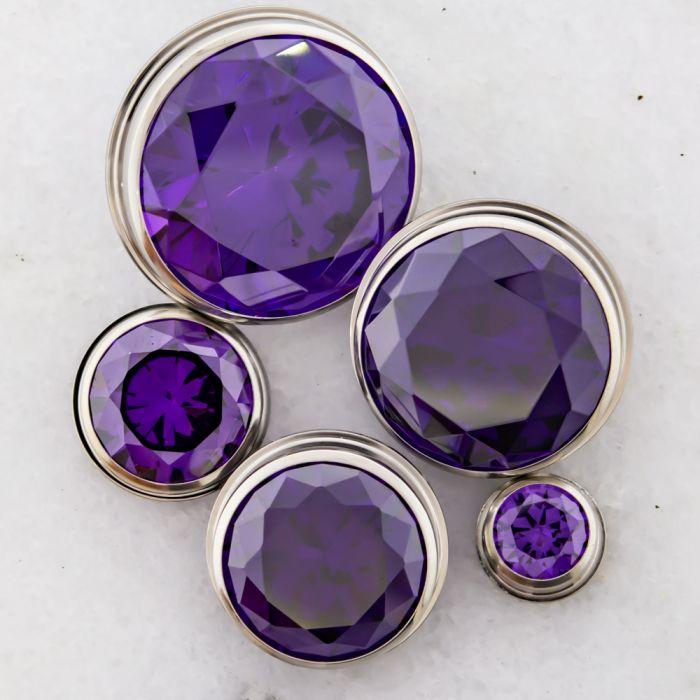 Tunnel Inserts Tanzanite SWAROVSKI Gem Insert - 1 Piece #SPLT# + -Rebel Bod-RebelBod