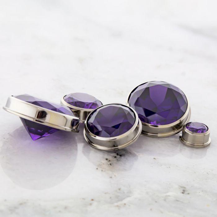 Tunnel Inserts Tanzanite SWAROVSKI Gem Insert - 1 Piece #SPLT# + -Rebel Bod-RebelBod