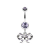 Tanzanite Twinkling Bow Belly Button Ring