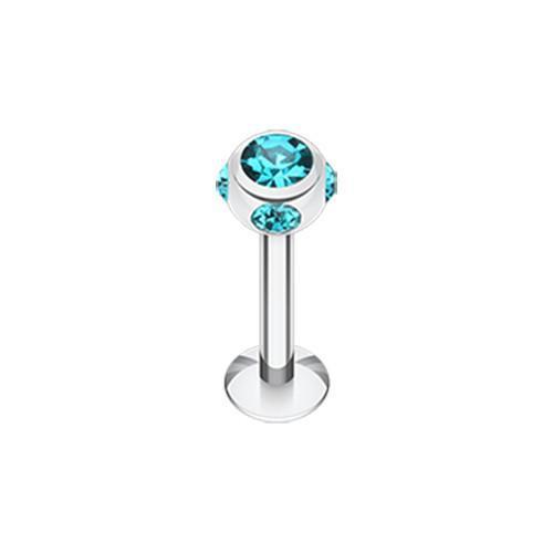 Teal Aurora Gem Ball Labret