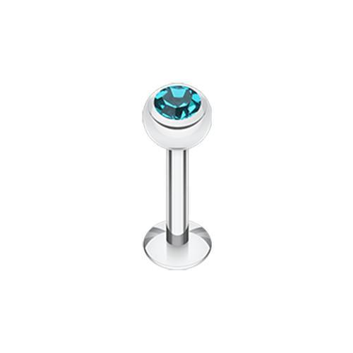 Teal Gem Ball Labret