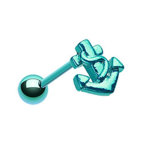 Teal Classic Anchor Barbell