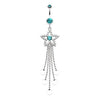 Teal Enchanting Shooting Star Belly Button Ring