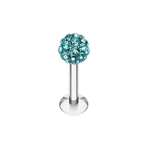 Teal Multi-Sprinkle Dot Multi Gem Ball Labret