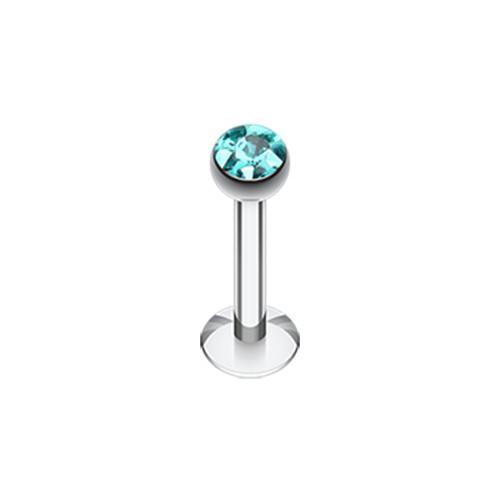 Teal Multi-Sprinkle Dot Multi Gem Dome Labret