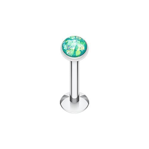 Teal Opal Glitter Shower Dome Labret