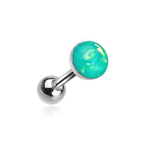 Teal Opal Sparkle Tragus Cartilage Barbell Earring - 1 Piece