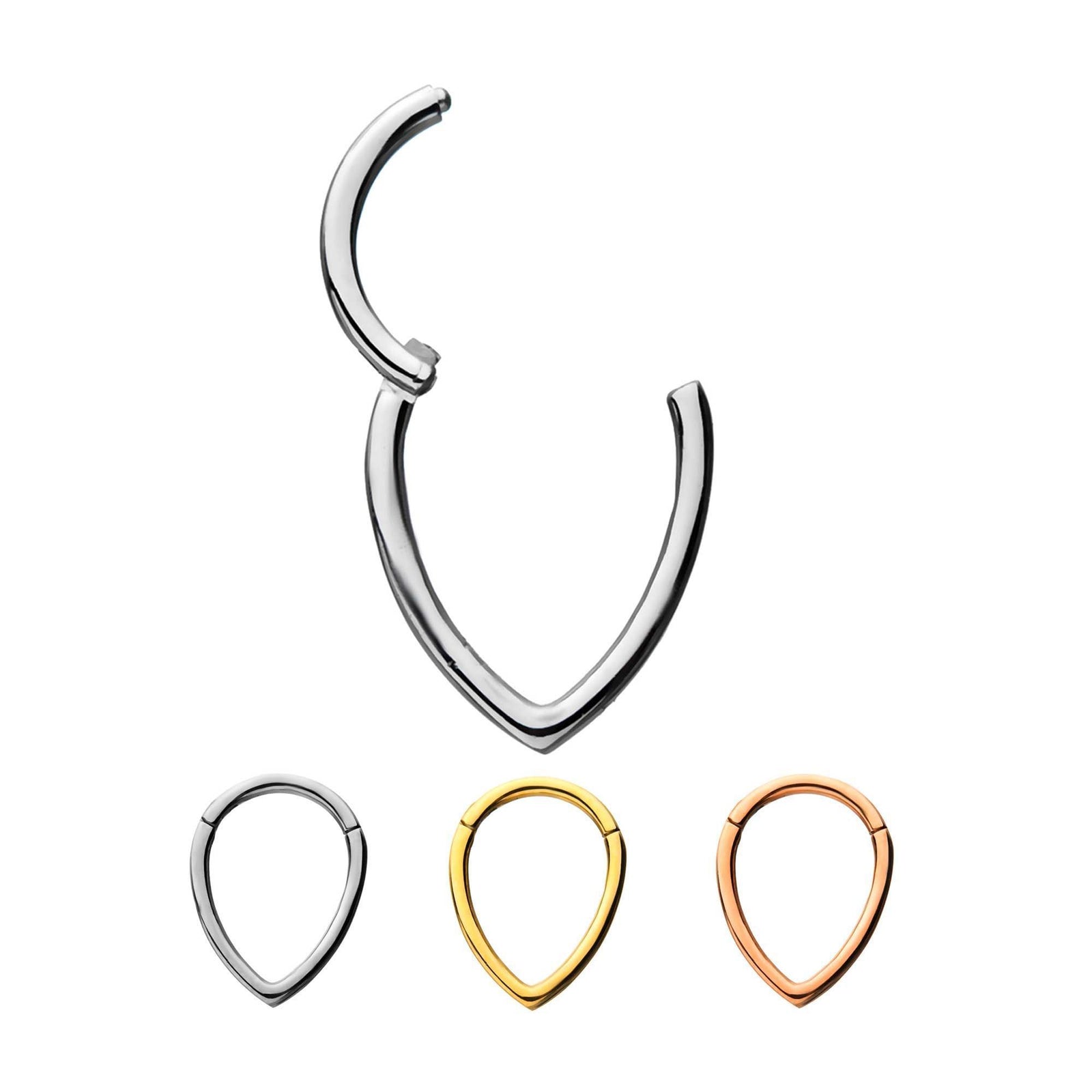 SEAMLESS CLICKER Tear Drop Clicker Hinged Segment Ring sbvsgrh9td61 -Rebel Bod-RebelBod