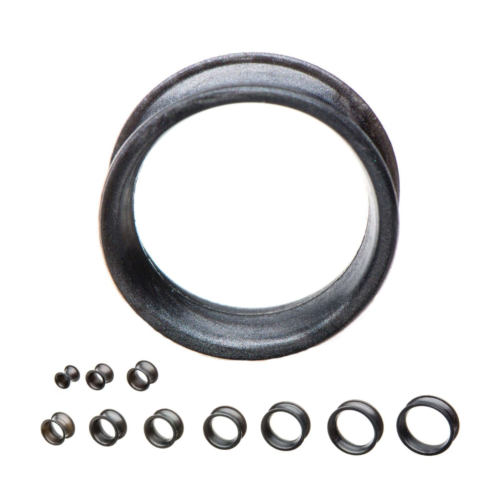 Tunnels - Double Flare Thick Wall Gunmetal Gray Silicone Tunnel Plugs - 1 Pair  sbvpslhl3prk -Rebel Bod-RebelBod