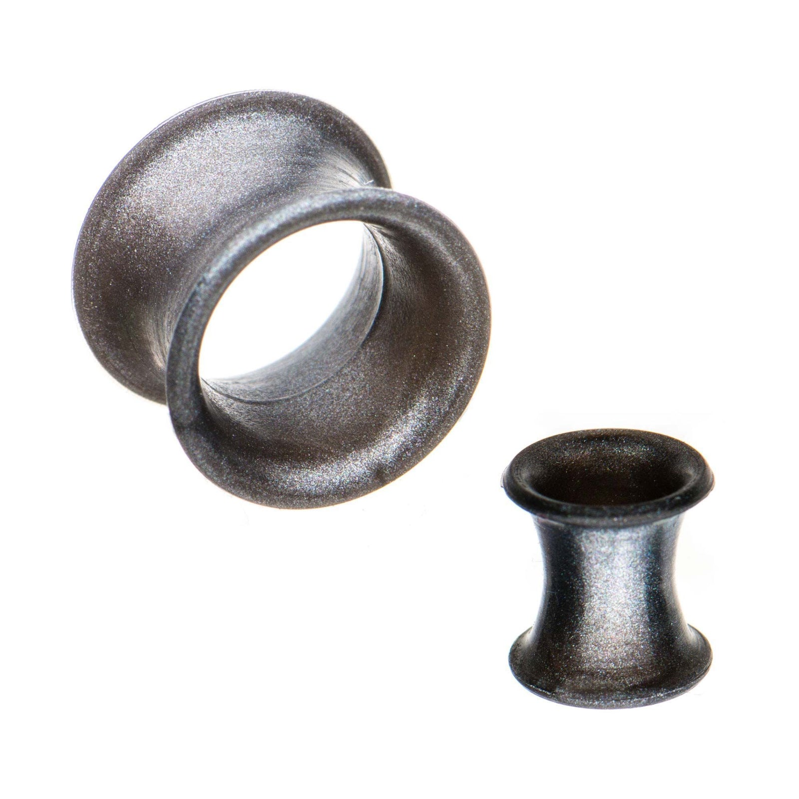 Tunnels - Double Flare Thick Wall Gunmetal Gray Silicone Tunnel Plugs - 1 Pair  sbvpslhl3prk -Rebel Bod-RebelBod