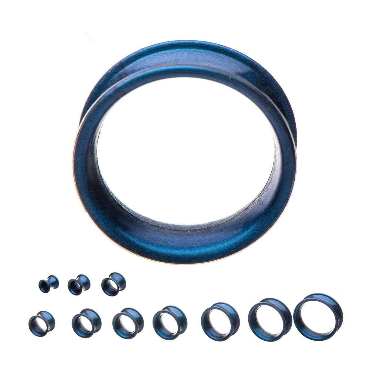 Tunnels - Double Flare Thick Wall Sapphire Blue Silicone Tunnel Plugs - 1 Pair  sbvpslhl3prb -Rebel Bod-RebelBod