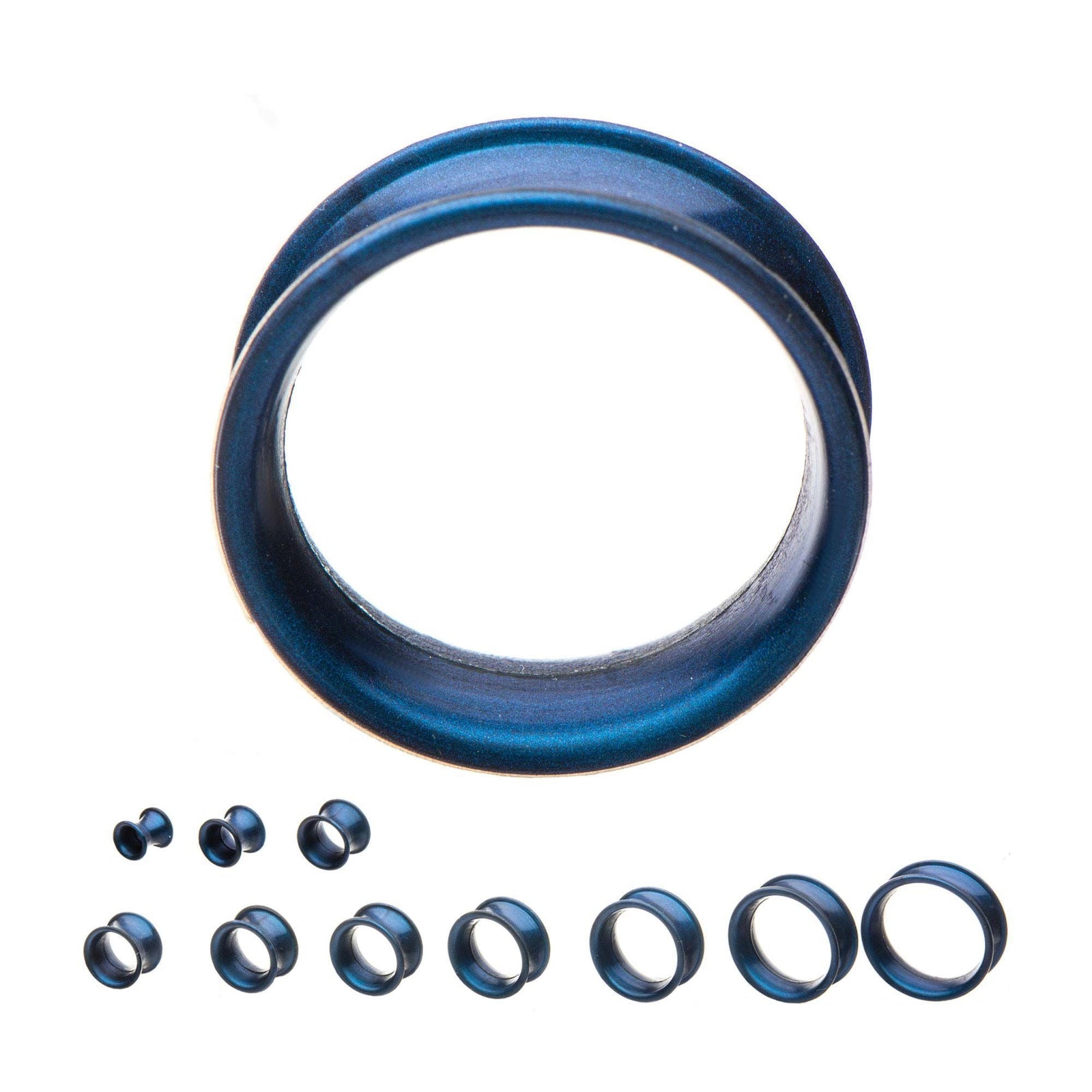 Tunnels - Double Flare Thick Wall Sapphire Blue Silicone Tunnel Plugs - 1 Pair  sbvpslhl3prb -Rebel Bod-RebelBod