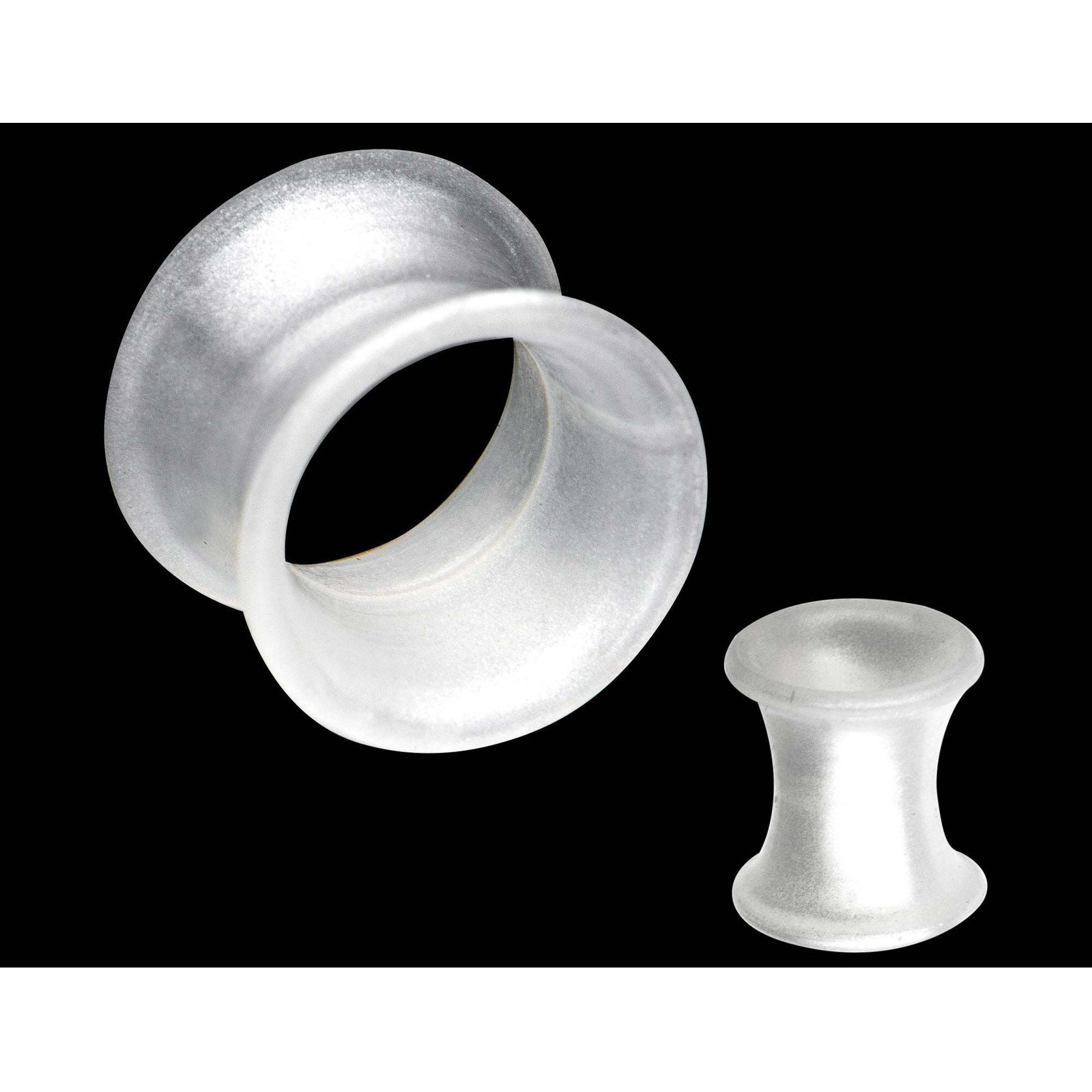 Tunnels - Double Flare Thick Wall White Pearl Silicone Tunnel Plugs - 1 Pair  sbvpslhl3prw -Rebel Bod-RebelBod