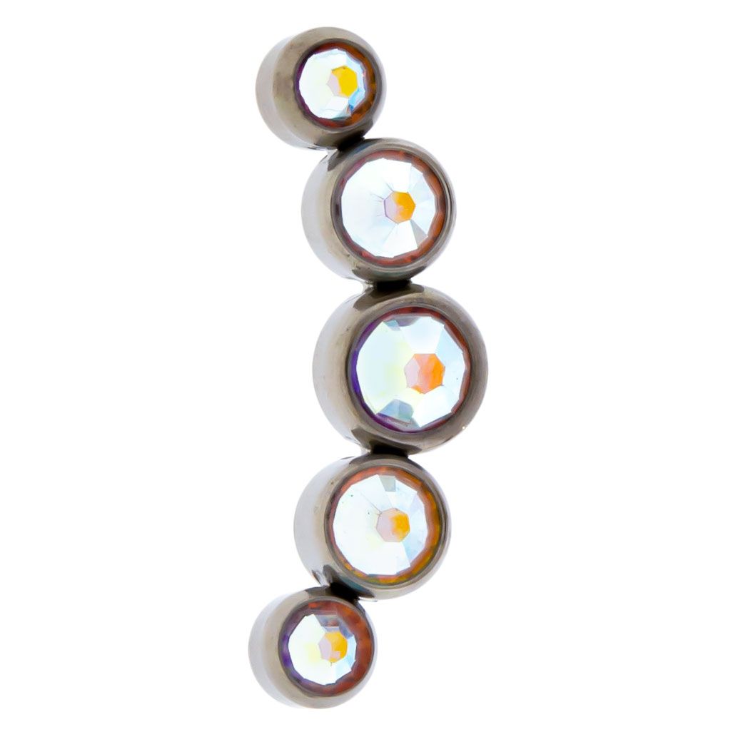 Body Jewelry Parts Threadless Titanium 5 Gem Crescent Cluster  - 1 Piece -Rebel Bod-RebelBod