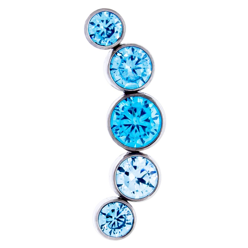 Body Jewelry Parts Threadless Titanium 5 Gem Crescent Cluster  - 1 Piece -Rebel Bod-RebelBod