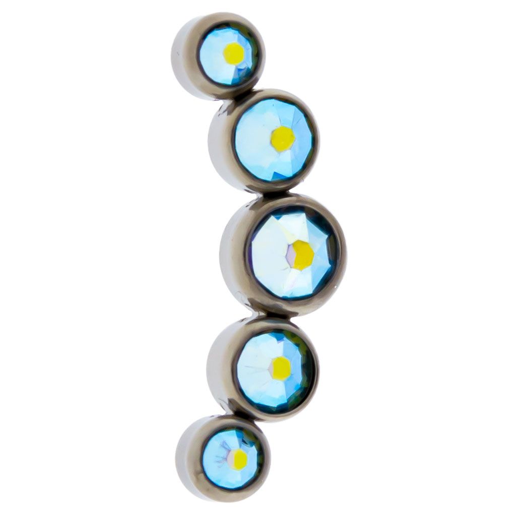 Body Jewelry Parts Threadless Titanium 5 Gem Crescent Cluster  - 1 Piece -Rebel Bod-RebelBod