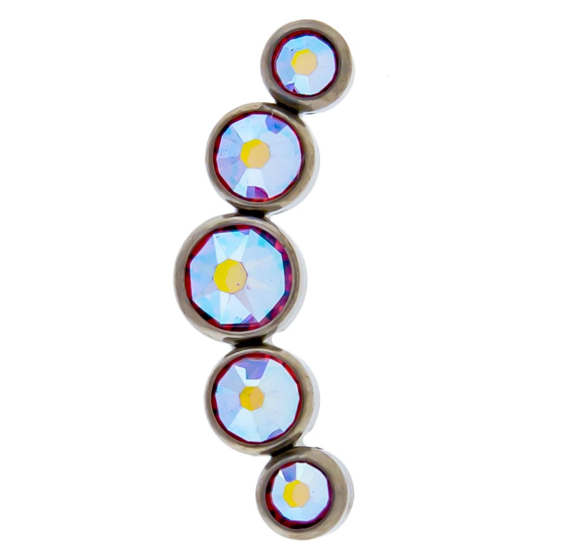 Body Jewelry Parts Threadless Titanium 5 Gem Crescent Cluster  - 1 Piece -Rebel Bod-RebelBod
